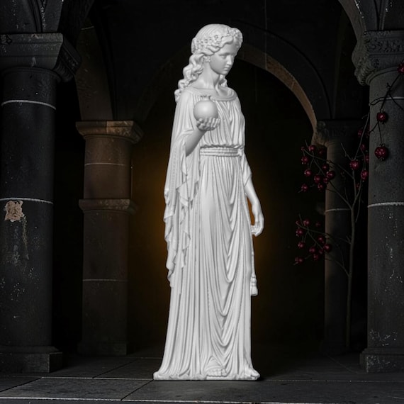 Persephone Statue Queen of the Underworld Sculpture Greek Goddess Decor Stone Finish Gift No Base