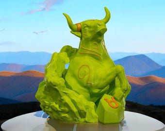 Escultura de Tauro / Decoración y regalos únicos del zodíaco impresos en 3D para amantes de la astrología