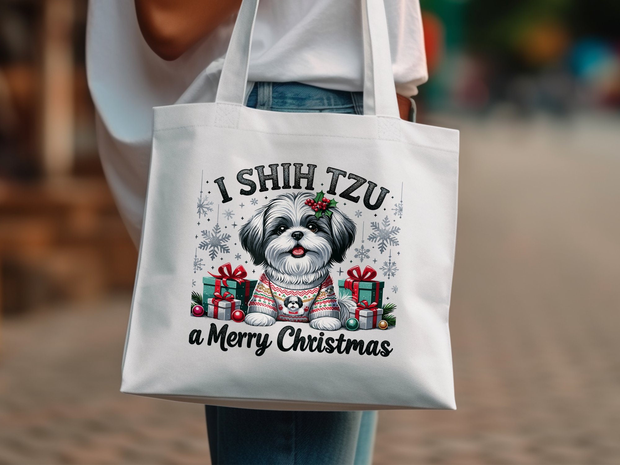 I Shih Tzu a Merry Christmas Tote Bag - A Pawsitively Festive Holiday Tote — photo 1 of 8