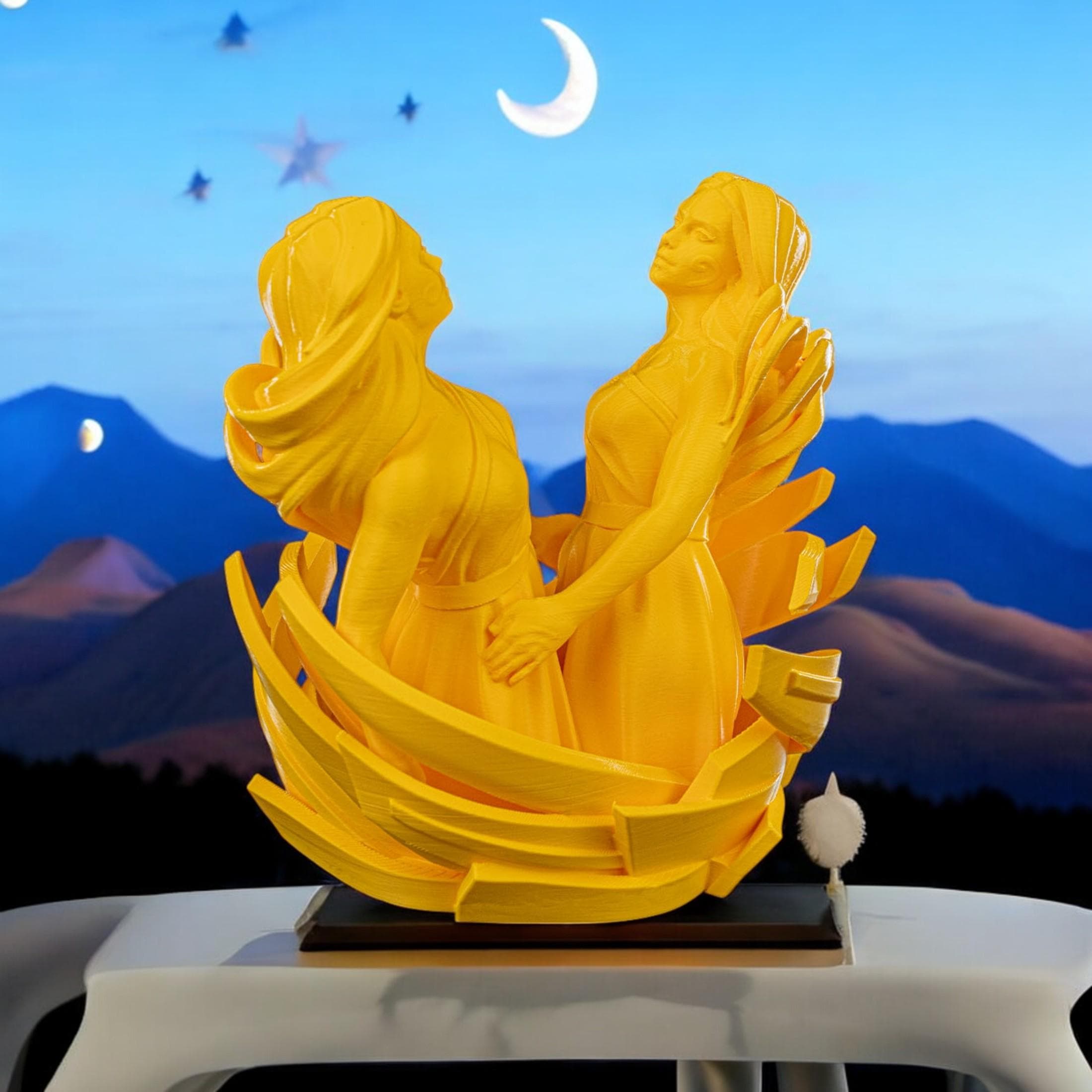 Gemini Sculpture Figurine | Unique 3D Printed Zodiac Decor & Astrology Gifts for Gemini Lovers — photo 1 of 7
