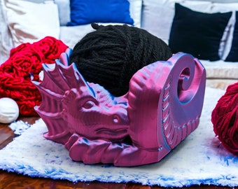 Dragon Yarn Bowl - Fantasy-Inspired Yarn Holder for Crafting, Home Decor Craft Supply Holder Knitting  Yarn Accessory 3D Printed