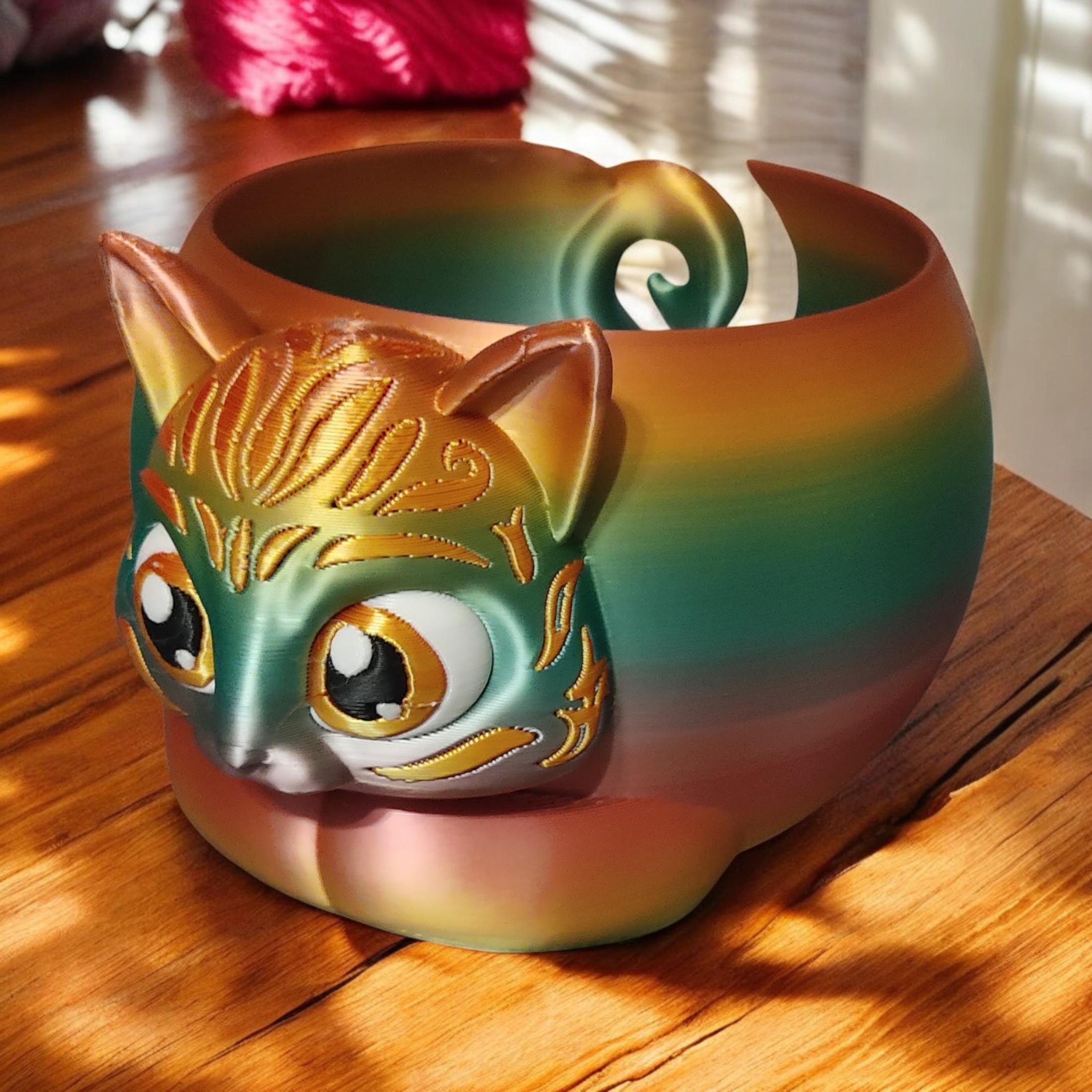 3D Printed Cat Yarn Bowl – Handmade Knitting & Crochet Organizer — photo 1 of 10
