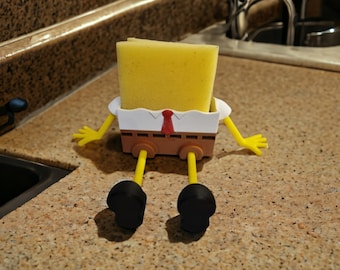 Bob The Sponge Unique 3D Printed Holder - Fun and Practical Kitchen Decor - Self-Draining Sponge Holder