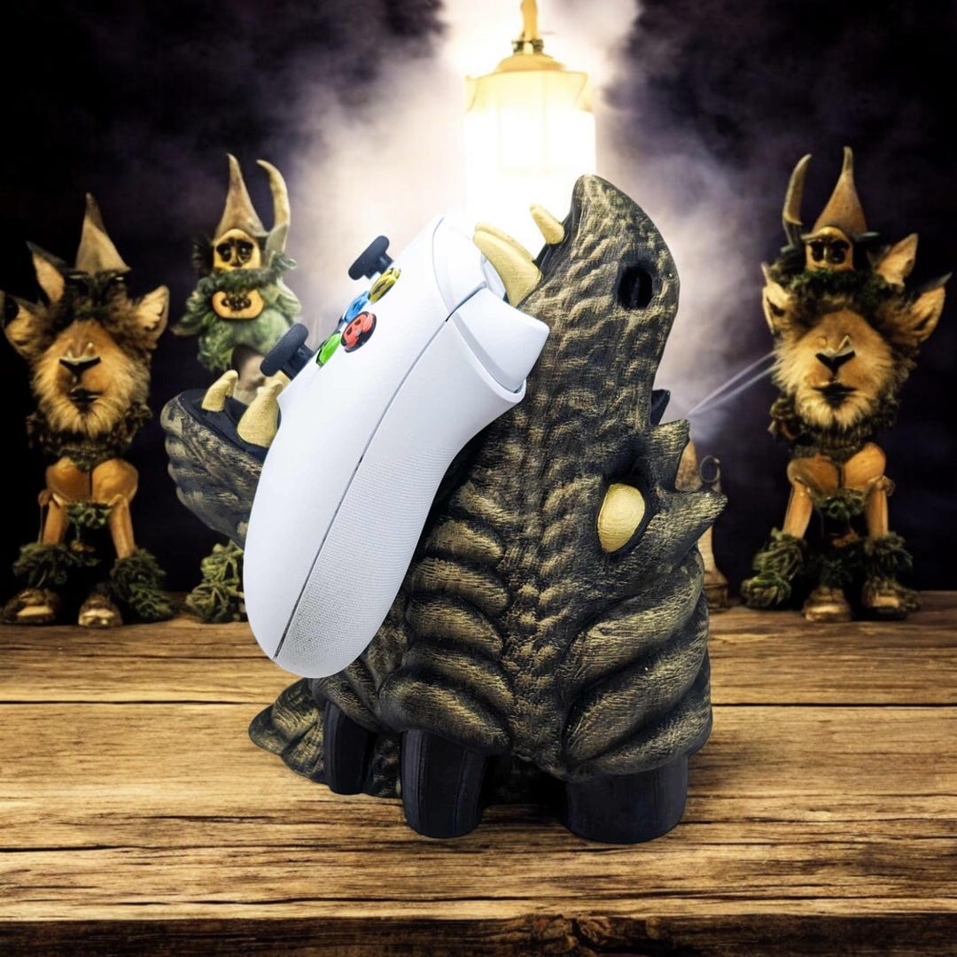 Dragon Head Controller Holder - 3D Printed Unique Gaming Stand, Desk ...