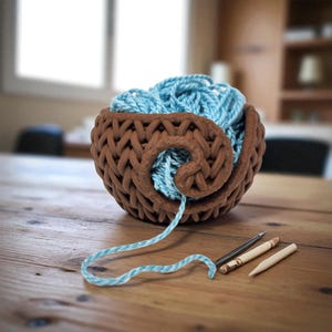 Knitting Yarn Bowl with Knit Pattern | 3D Printed Crochet Organizer image 7