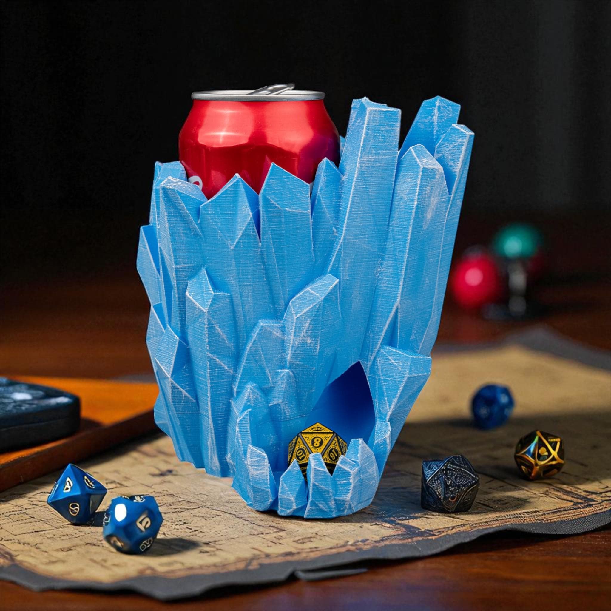 Frostbite Shard Dice Tower & Can Cozy | 3D Printed RPG Accessory — photo 1 of 9