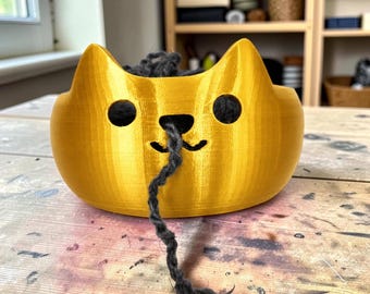 Cat Yarn Bowl, Eco-Friendly 3D Printed Organizer for Cat Lovers