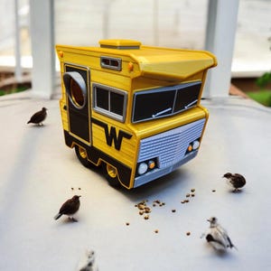ヴィンテージRVバードハウス - レトロなキャンピングカーのガーデンデコレーション、手作りの屋外バードハウス 画像 5