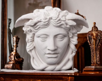 Medusa Gaze Wall Art - Serpent Hair Decor Gothic 3D Printed Ancient Greece Inspired Sculpture