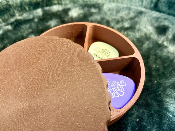 3D Printed Guitar Pick Box – PLA Plastic, Music Gift
