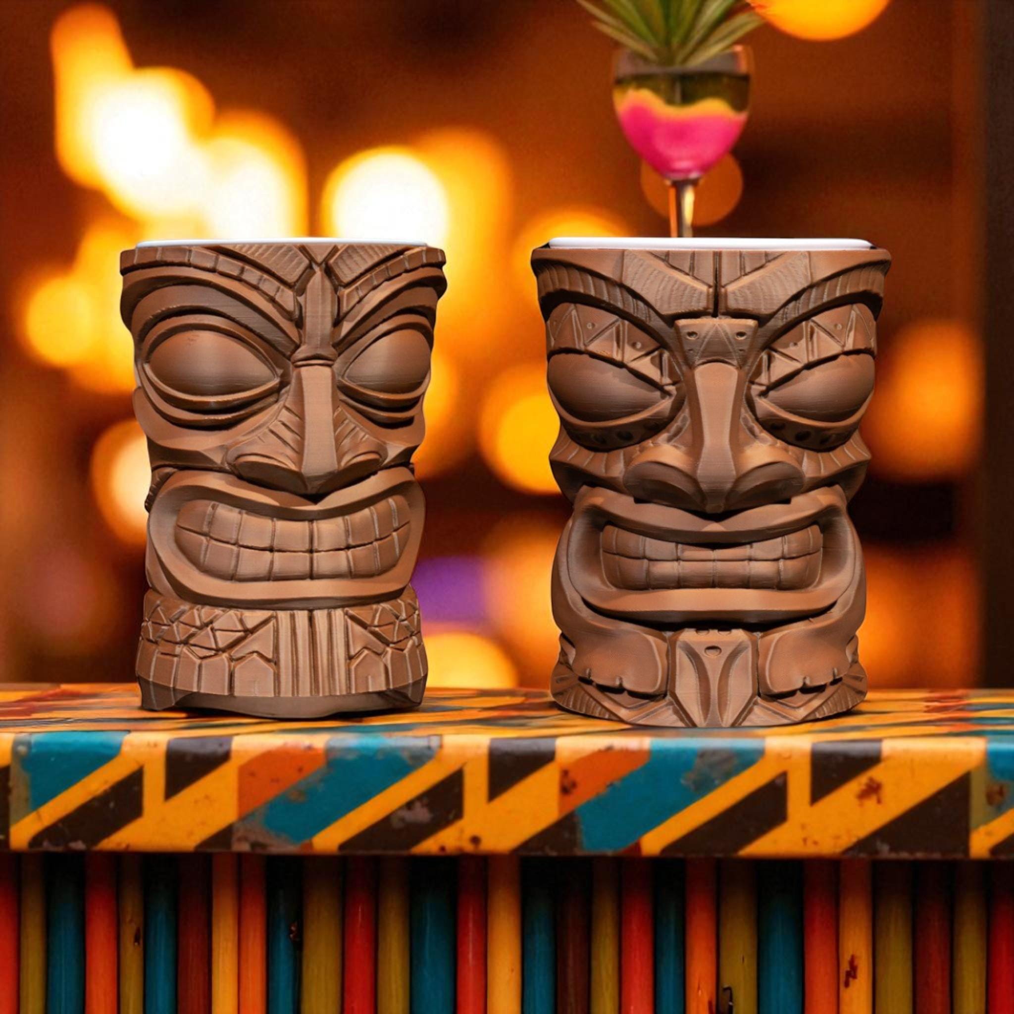 3D Printed Tiki Cup Holder | Tropical Luau Bar Accessory — photo 1 of 10