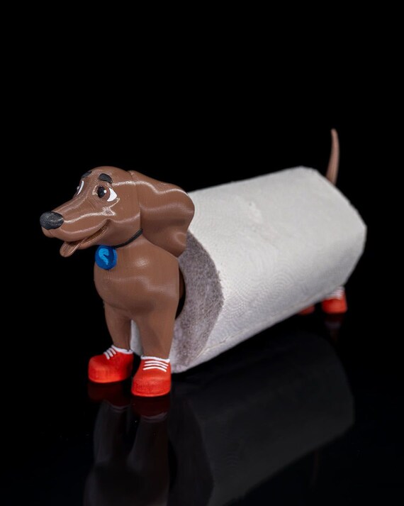 Wiener Dog Paper Towel Holder Unique 3D Printed Dachshund Kitchen Decor Modern Quirky Countertop Accessory Etsy