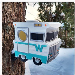 Vintage RV Birdhouse Rustic 3D Printed Outdoor Decor & Unique Garden Bird House Bird Watching Gift