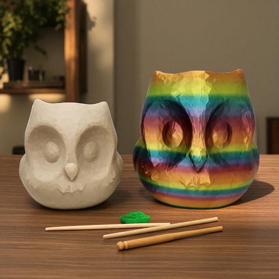 Owl Yarn Bowl – 3D Printed Crochet & Knitting Organizer, Craft Holder Gift