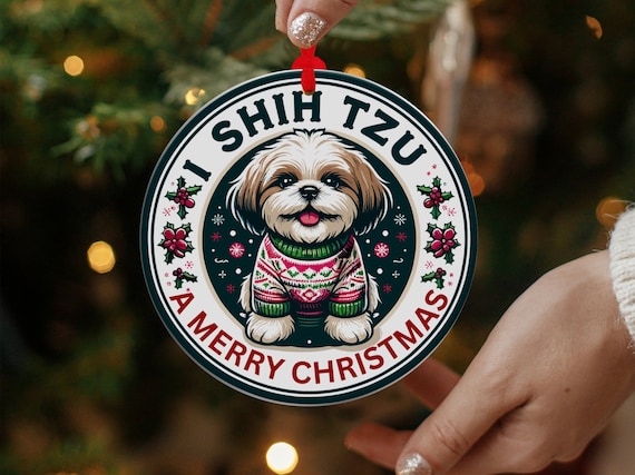 Shih Tzu Christmas Ornament - Cute Dog Holiday Gift