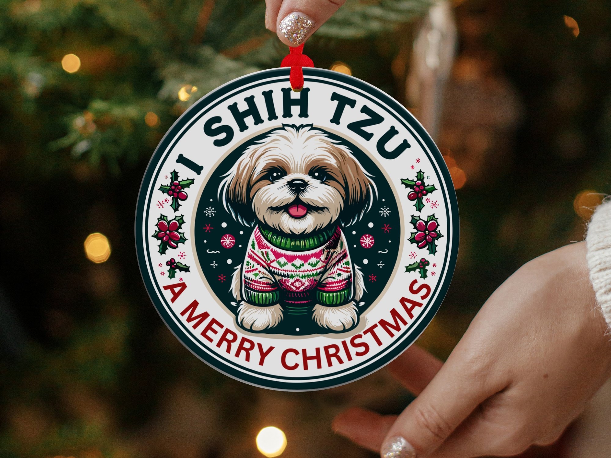 Shih Tzu Christmas Ornament - Cute Dog Holiday Gift — photo 1 of 8