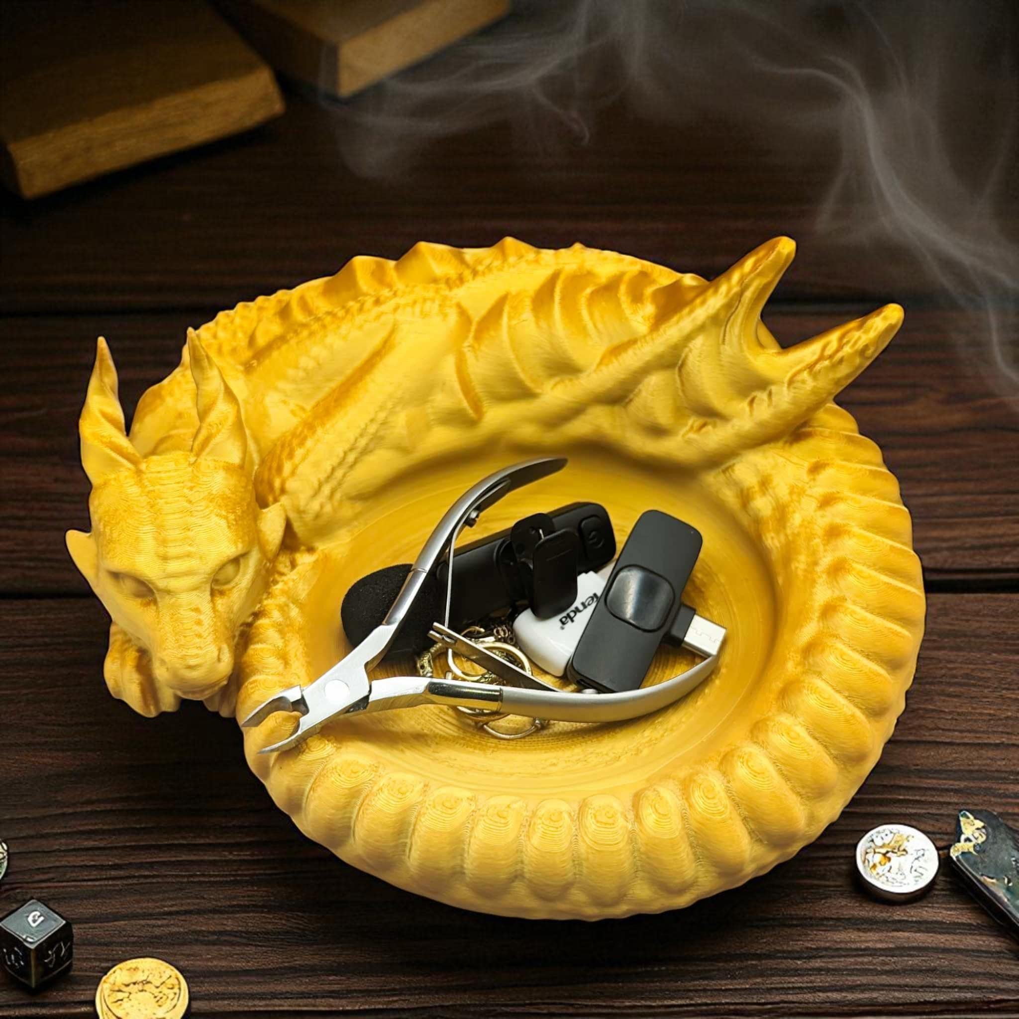 Dragon Jewelry Tray, 3D Printed Fantasy Nest Dish for Home Decor — photo 1 of 12