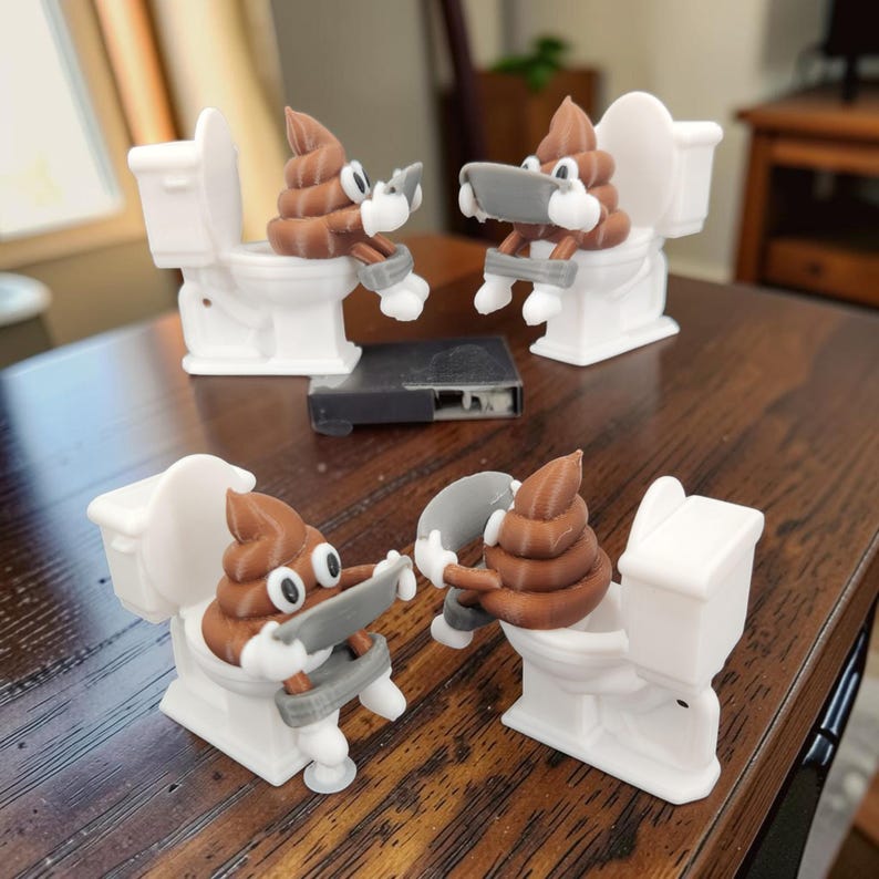 Funny Bathroom Buddy Mr. Poop Toilet Decoration, Whimsical PLA ...