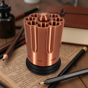 Revolver pennenhouder – 3D-geprinte bureau-organizer met aangepaste kleuren