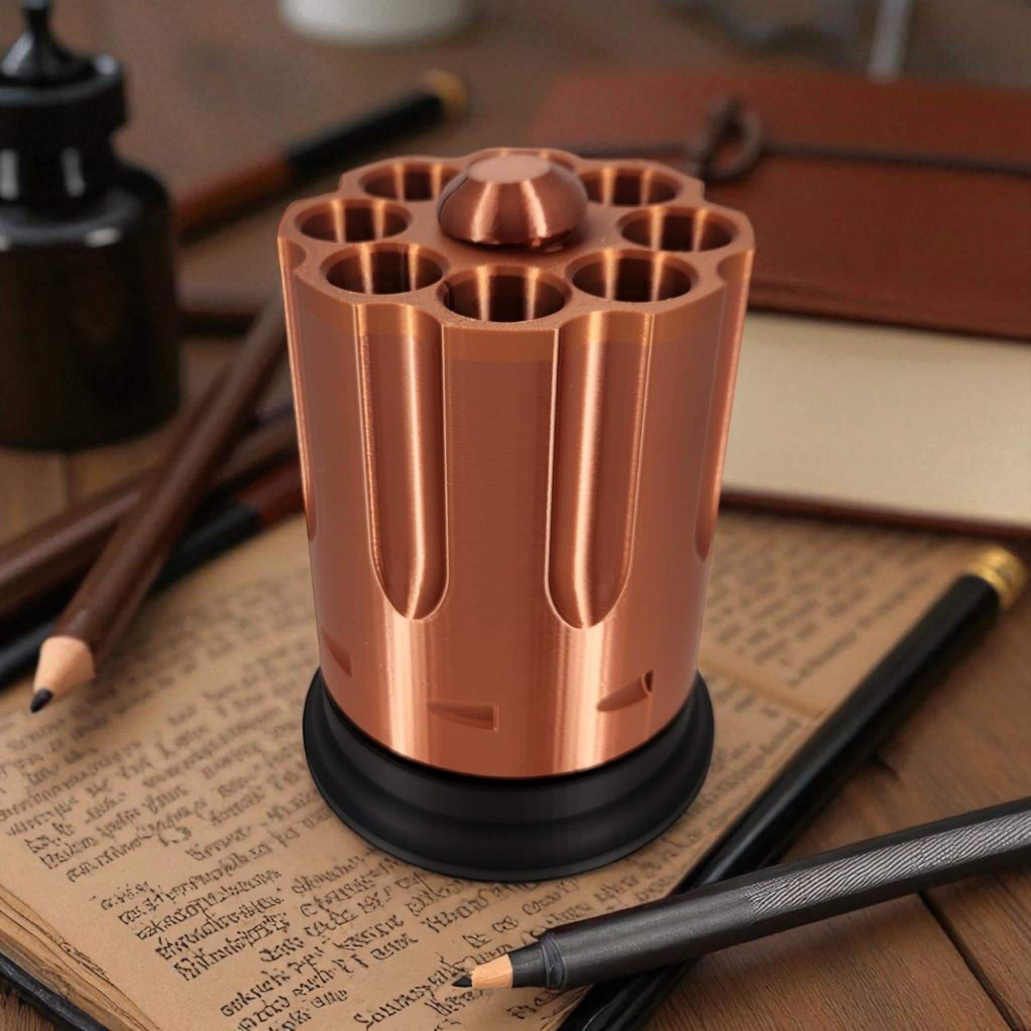 Revolver Pen Cup – 3D Printed Desk Organizer with Custom Colors — photo 1 of 9