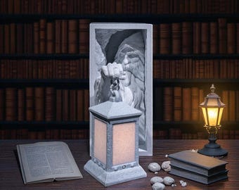 3D Printed Wizard Lantern Bookend – Gothic Fantasy Shelf Decor