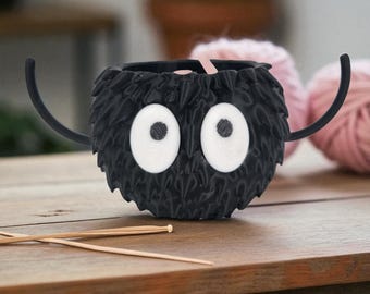 Cuenco de Sprite de Hollín: Organizador de hilo para crochet y tejido impreso en 3D, regalo de Anime Ghibli