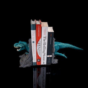 T-Rex Book Ends - Dinosaur Decor for Kids&#39; Room, Nursery & Office - Unique Gift for Book Lovers, Heavy Duty Bookends