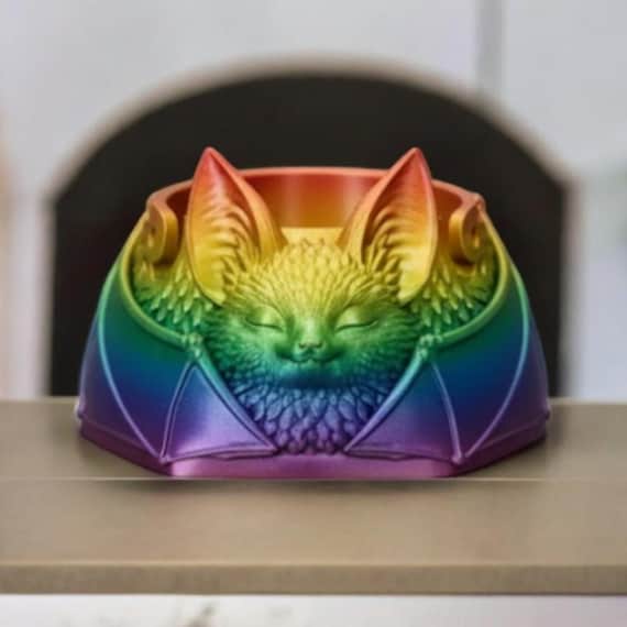 Sleeping Bat Yarn Bowl, 3D Printed Crochet Holder for Organization
