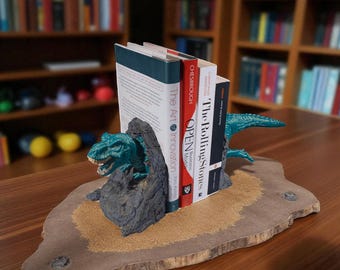 Sujetalibros T-Rex: Decoración de dinosaurios para habitación infantil, guardería y oficina / Regalo único de dinosaurio