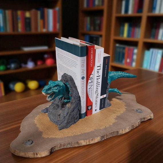 T-Rex Bookends – Dinosaur Decor for Kids’ Room, Nursery & Office | Unique Dino Gift