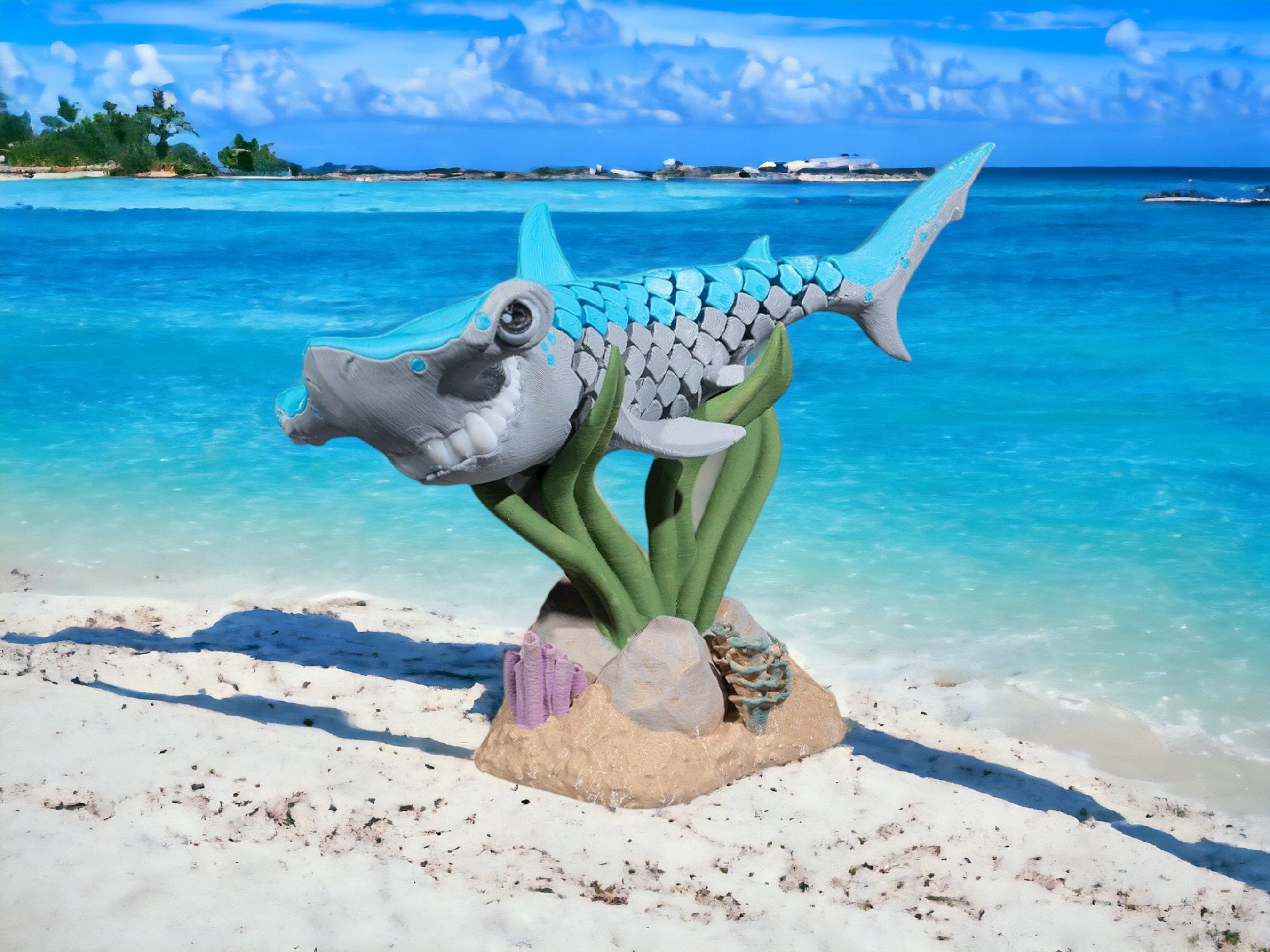 3D Printed Articulated Hammerhead Shark – Ocean Desk Decor, Fidget Toy — photo 1 of 10