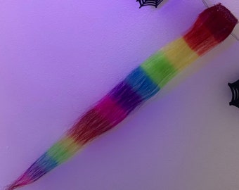 Custom Rainbow Scene Kid Raccoon Tail Hair Extension