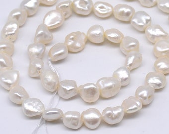 P6264 33" 13mm White Almost Round Edison Keshi Reborn Pearl Necklace P6264 33" 13mm White Almost Round Edison Keshi Reborn Pearl Necklace