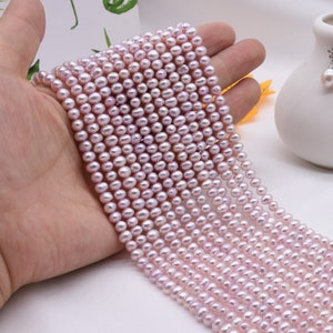 4-5 mm rosa Süßwasserperle, echte Kartoffelperlen, lose Perlen Bastelbedarf, glänzende echte Zuchtperlen, FR220-DS
