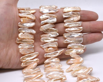 7 Natural Peach Head Drilled Stick FW Pearl Beads 7244 7 Natural Peach Head Drilled Stick FW Pearl Beads 7244