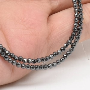 Round faceted hematite, 2mm 3mm 4mm 6mm 8mm 10mm hematite beads, black gemstone beads, bling faceted hematite beads strands, HMT10X0