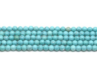3MM TURQUOISE GEMSTONE PASTEL BLUE ROUND TUBE HEISHI LOOSE BEADS 12/"