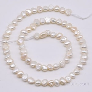 small nugget pearls, 3-4mm 4-5mm 5-6mm small pearls, 6-9mm center drilled pearls, white pearl natural freshwater pearls, fine pearl FN1X0-WS image 3