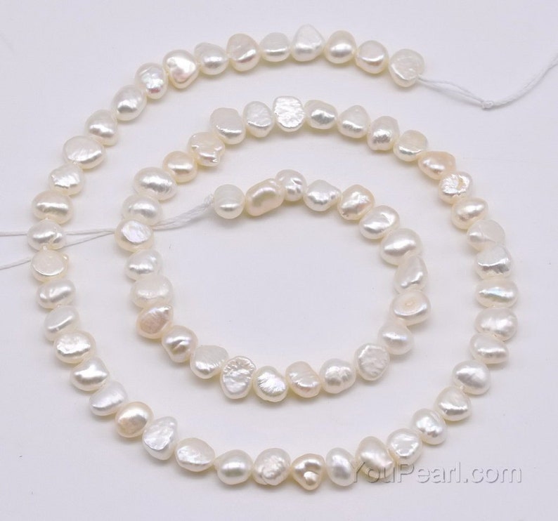 small nugget pearls, 3-4mm 4-5mm 5-6mm small pearls, 6-9mm center drilled pearls, white pearl natural freshwater pearls, fine pearl FN1X0-WS image 3