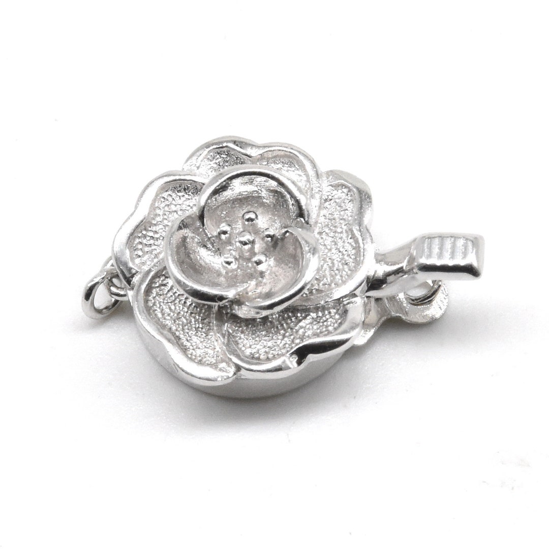 Large Flower Box Clasps, Solid 925 Sterling Silver Findings, Pearl ...