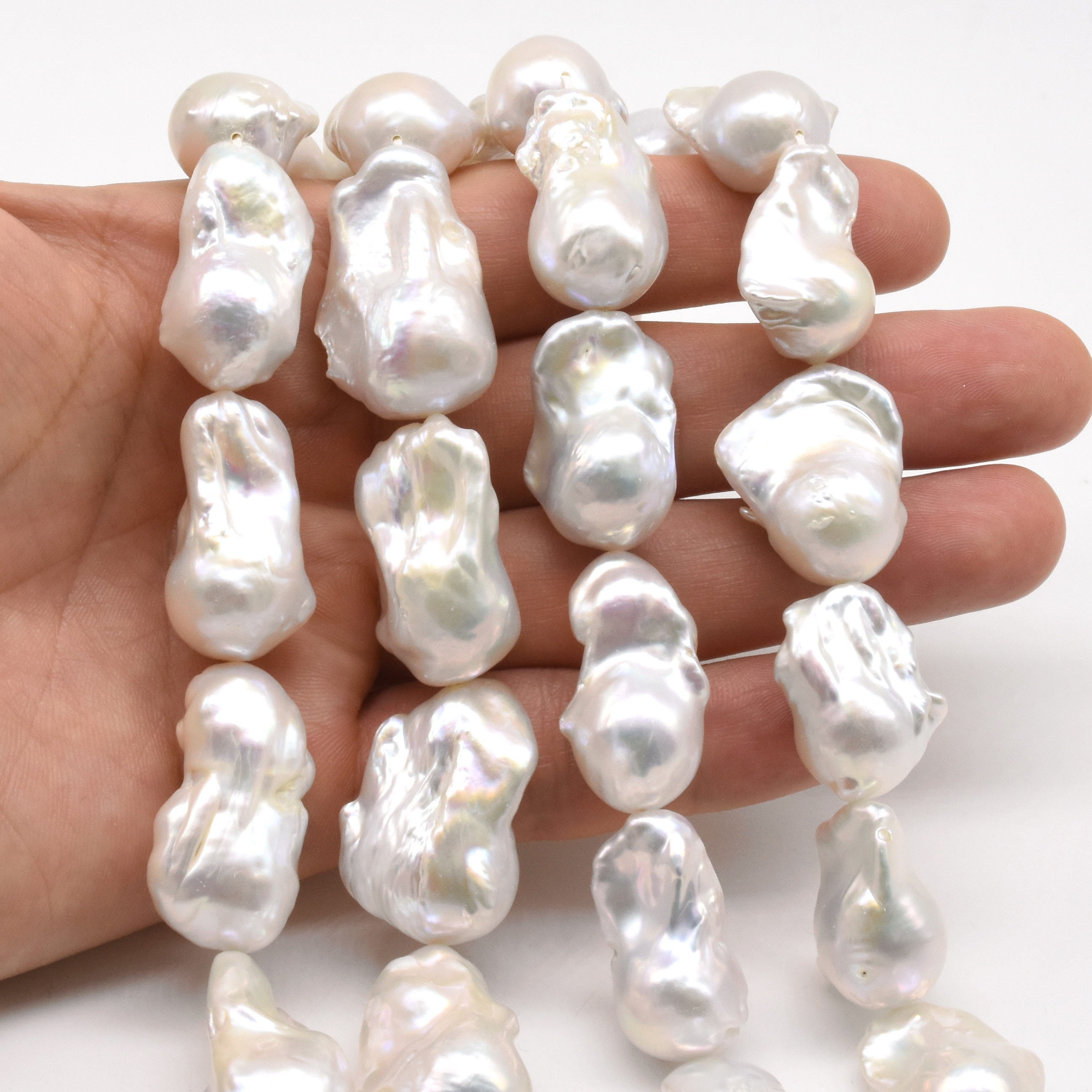 15-18mm Natural Flawless Baroque Petal Pearl Necklace Chain 18 inches AAA light 15-18mm Natural Flawless Baroque Petal Pearl Necklace Chain 18 inches AAA light