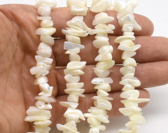 MOP shell chip beads, 5-8mm chip, natural sea shell beads, white mother of pearl beads, irregular genuine sea shell chip beads, SH4010