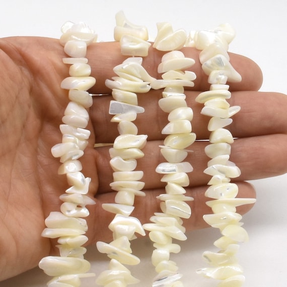 MOP shell chip beads, 5-8mm chip, natural sea shell beads, white mother of  pearl beads, irregular genuine sea shell chip beads, SH4010