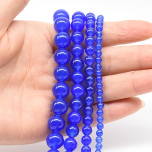 Blue agate, AAA grade 4mm 6mm 8mm 10mm round beads, genuine gemstone strand, loose natural blue beads, agate gem stone for sale, AGA21X0