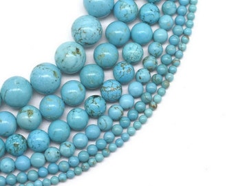 Turquoise Beads, 2mm 2.5mm 3mm 4mm 6mm 8mm 10mm 12mm Natural Stone Round Beads, Gemstone Beads, Natural Stone Loose Gem Stone Beads, TQS20X0