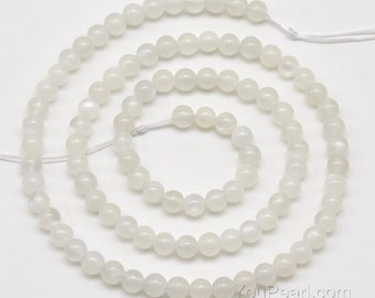 Moonstone beads, 4mm 6mm white moon stone round beads strand, A grade genuine stone bead, loose gemstone beads for necklace making, MNT20X0