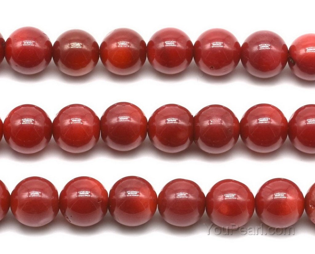 Red Coral Beads, 2.5mm 3mm 4mm 6mm 8mm 10mm 12mm Round Coral Beads Strand,  Natural Loose Gemstone Beads, Semi Precious Stone Beads, CRL20X0 