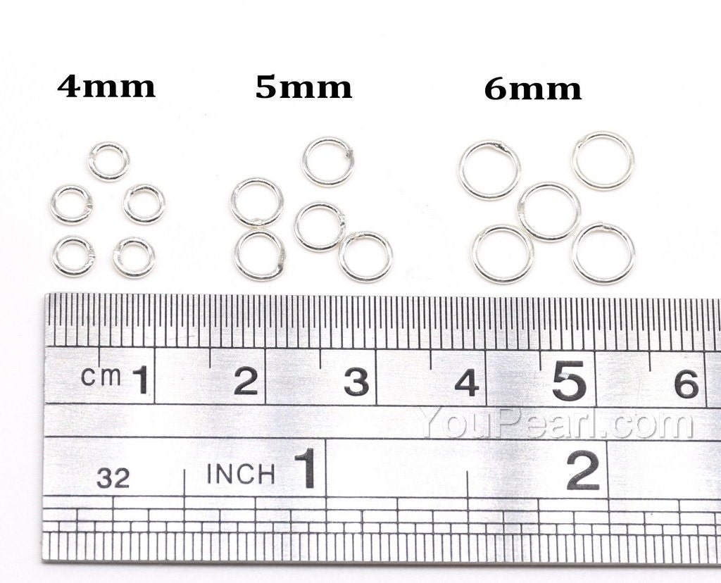 60pcs 925 Sterling Silver Jump Rings, 4mm 5mm 6mm Assorted Size Jewelry  Jump Rings Connectors Open Jump Rings for Jewelry Making Earrings Keychains  Bracelets 