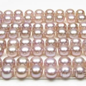 AA+ 7-8mm button pearls, lavender freshwater loose pearls, natural half drilled pearl beads, high quality pearl jewelry making, FLB7080-X