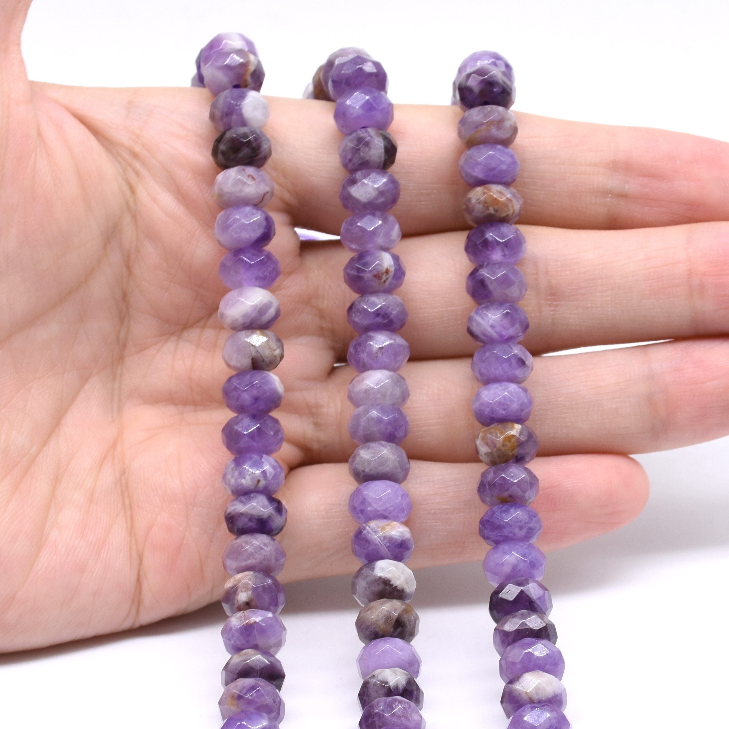 Amethyst Faceted Rondelle Beads Genuine Amethyst /Natural Gemstone,Faceted Rondelle Beads,Amethyst Rondelle Beads,Amethyst Beads Strand